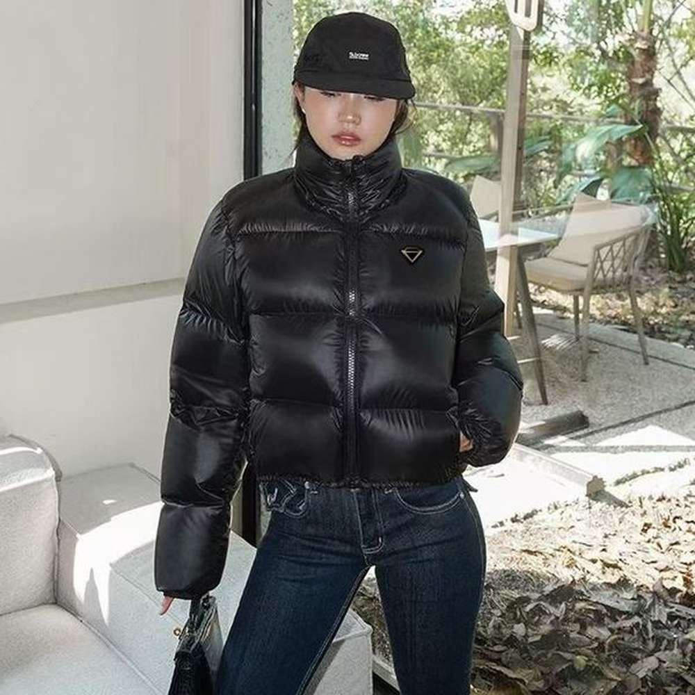 stylish womens winter coat pu leather and down cotton