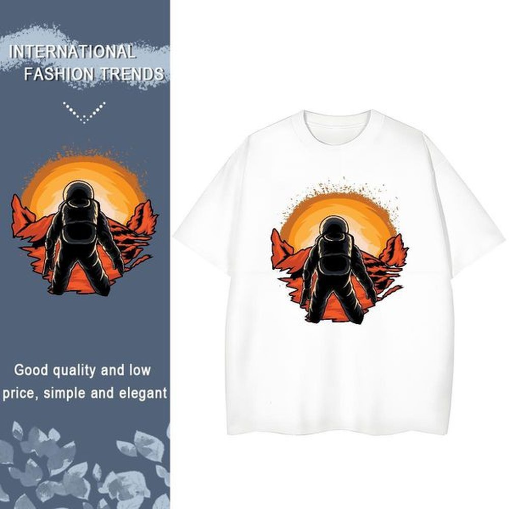 Stylist Tshirt for Man Woman 100% Cotton 230g Casual Beach universe Pure Cotton T shirt Wholesale Floral Print Wear
