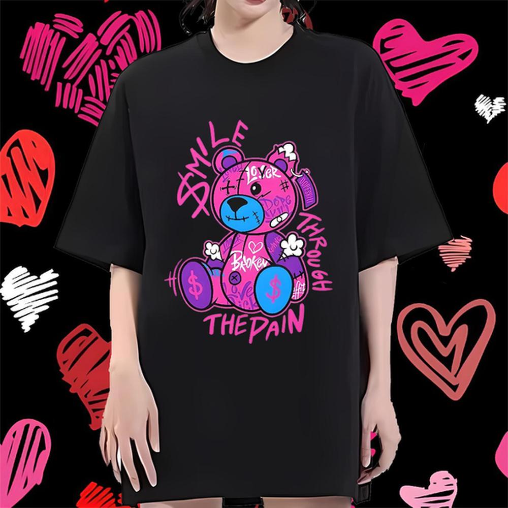 stylist tshirts crew neck cotton breathable cartoon printing sxl tee.png