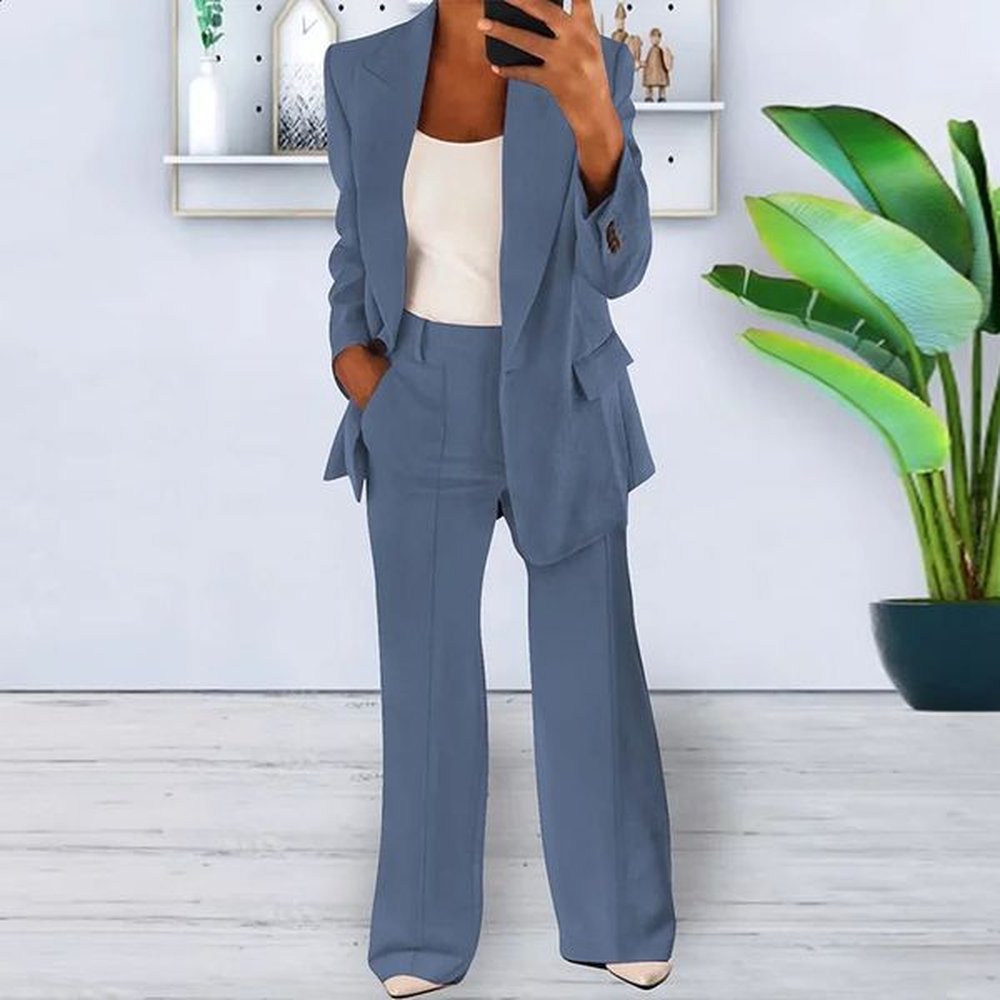 suit jacket women blazer two piece set clothse solid office