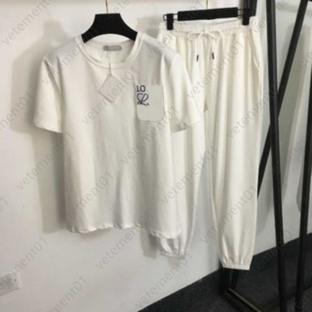 summer cotton sweatsuit for women designer tracksuit women set embroidered