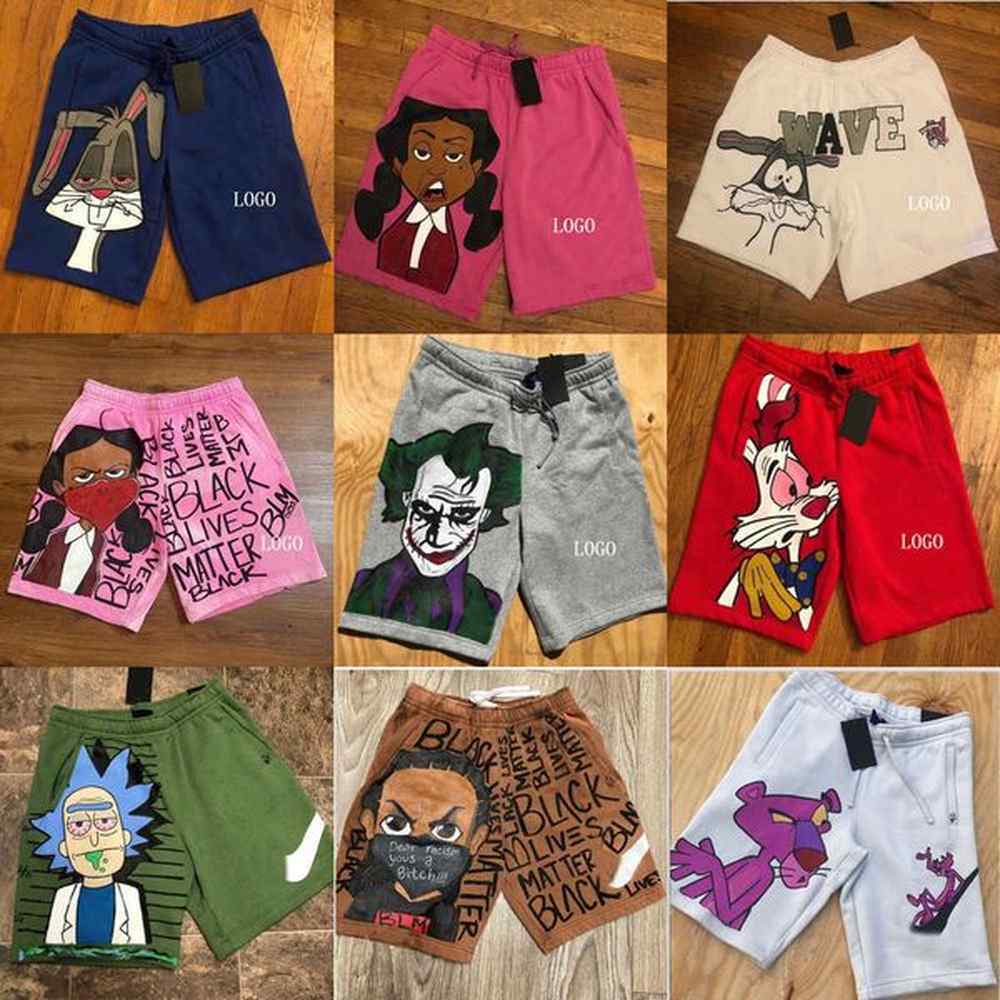Summer Designer Mens Shorts Drawstring Pants Cartoon Printed Sweatpants Trend New Cotton Capris Casual Plus Size Clothing