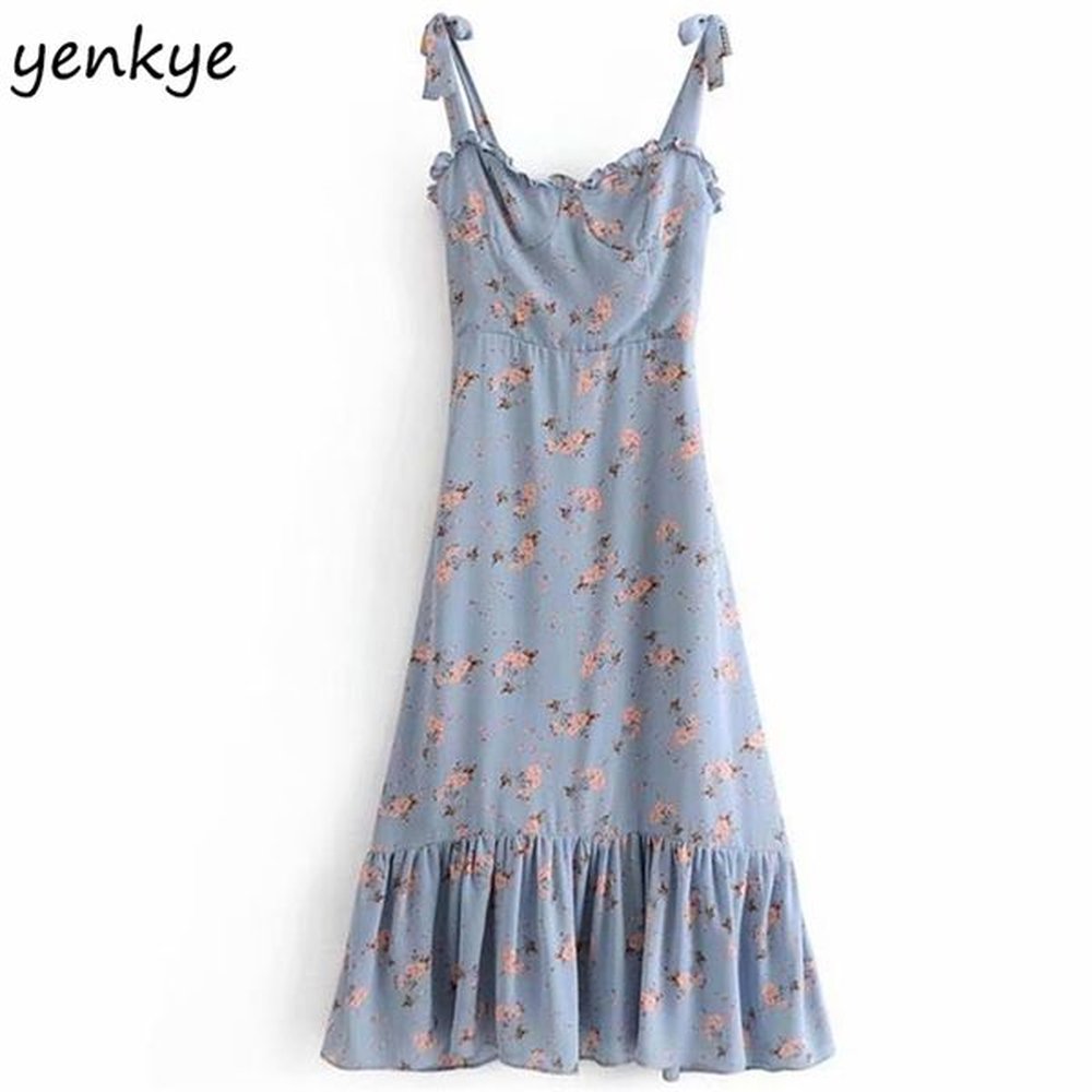 summer dress women prairie chic floral print lady sexy sleeveless