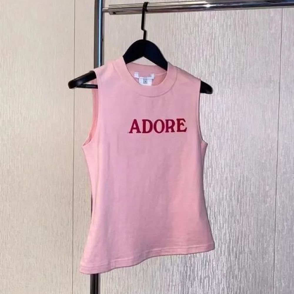 Summer European American women's sleeveless T-shirt vest, TANK TOP pure cotton round neck top, slim fit, fashionable and fashionable, h