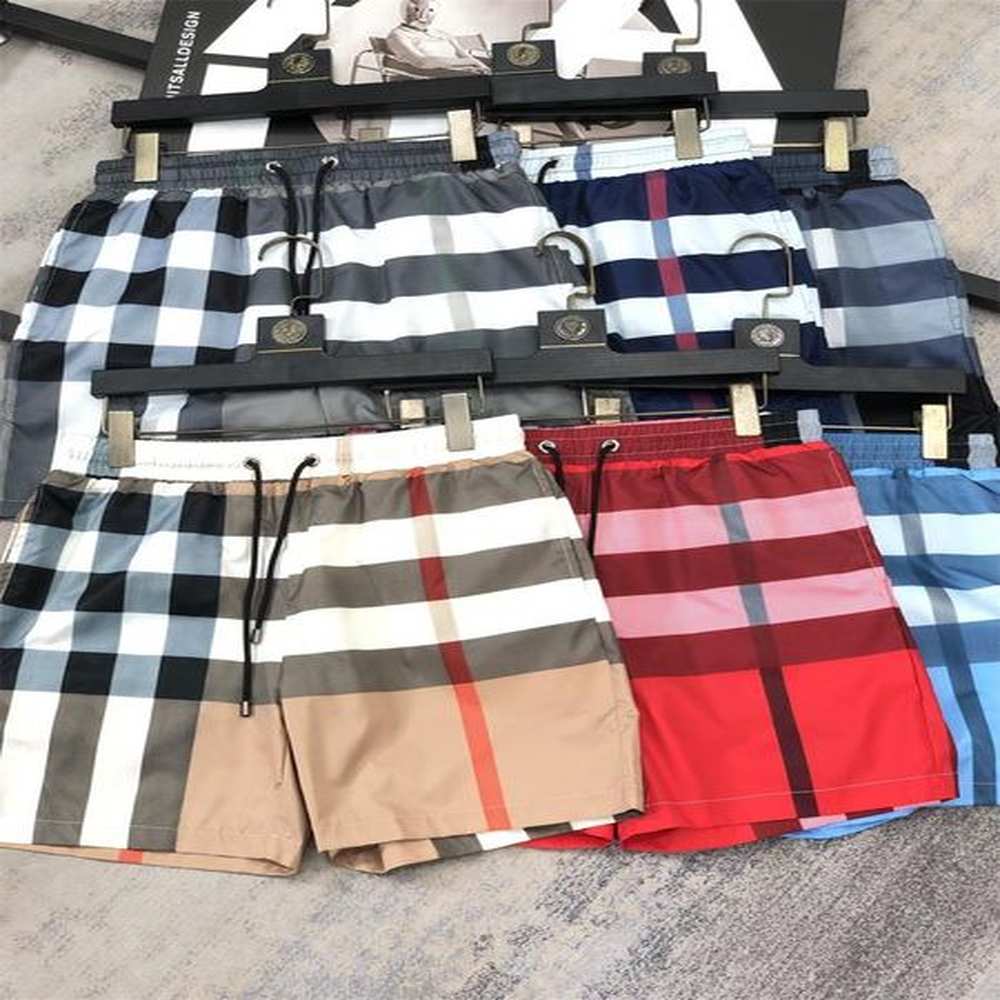 Summer Fashion Men's Designer Shorts Quick Drying Swimwear Street Wear Striped plaid Men's Shorts Clothing Printed Board Beach Pan