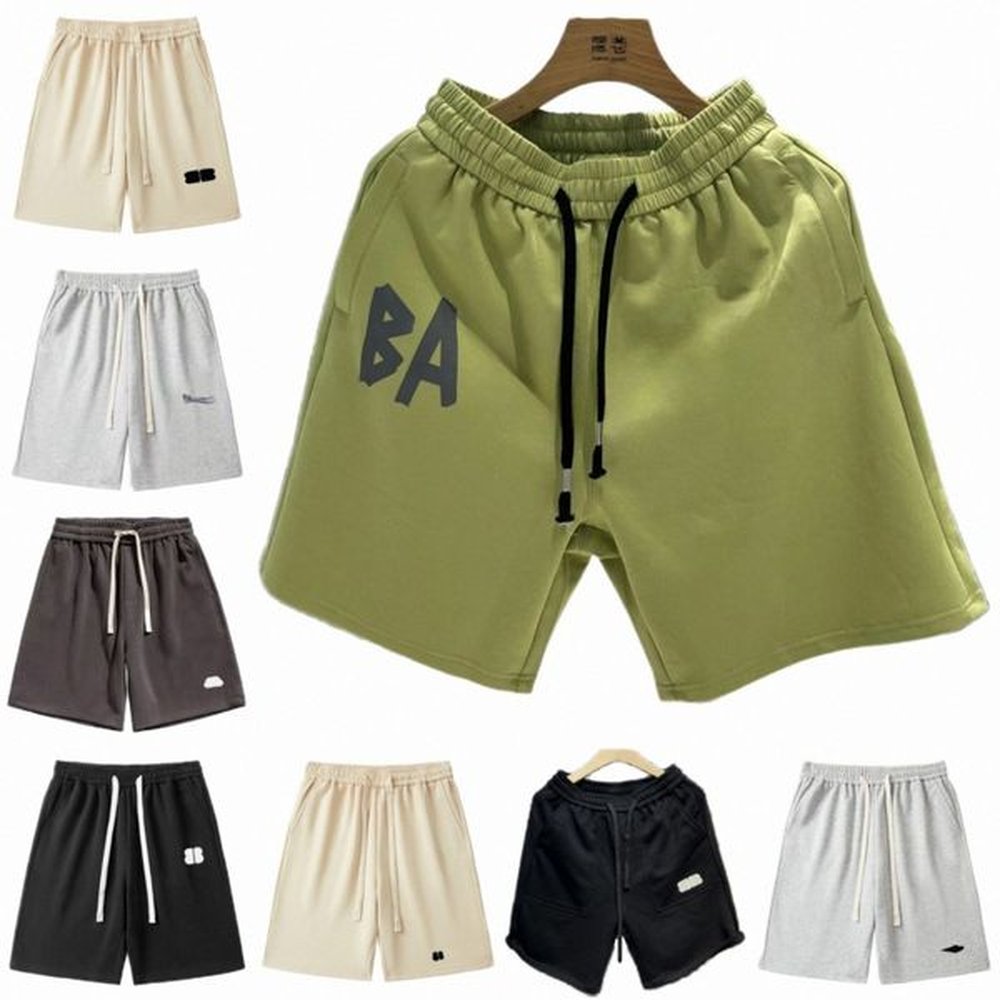 Summer Fashion Mens Shorts Paris Designer Shorts Balenciigas Letter Printed Loose Casual Elastic Shorts Solid Color Couple Sports Shorts Lar