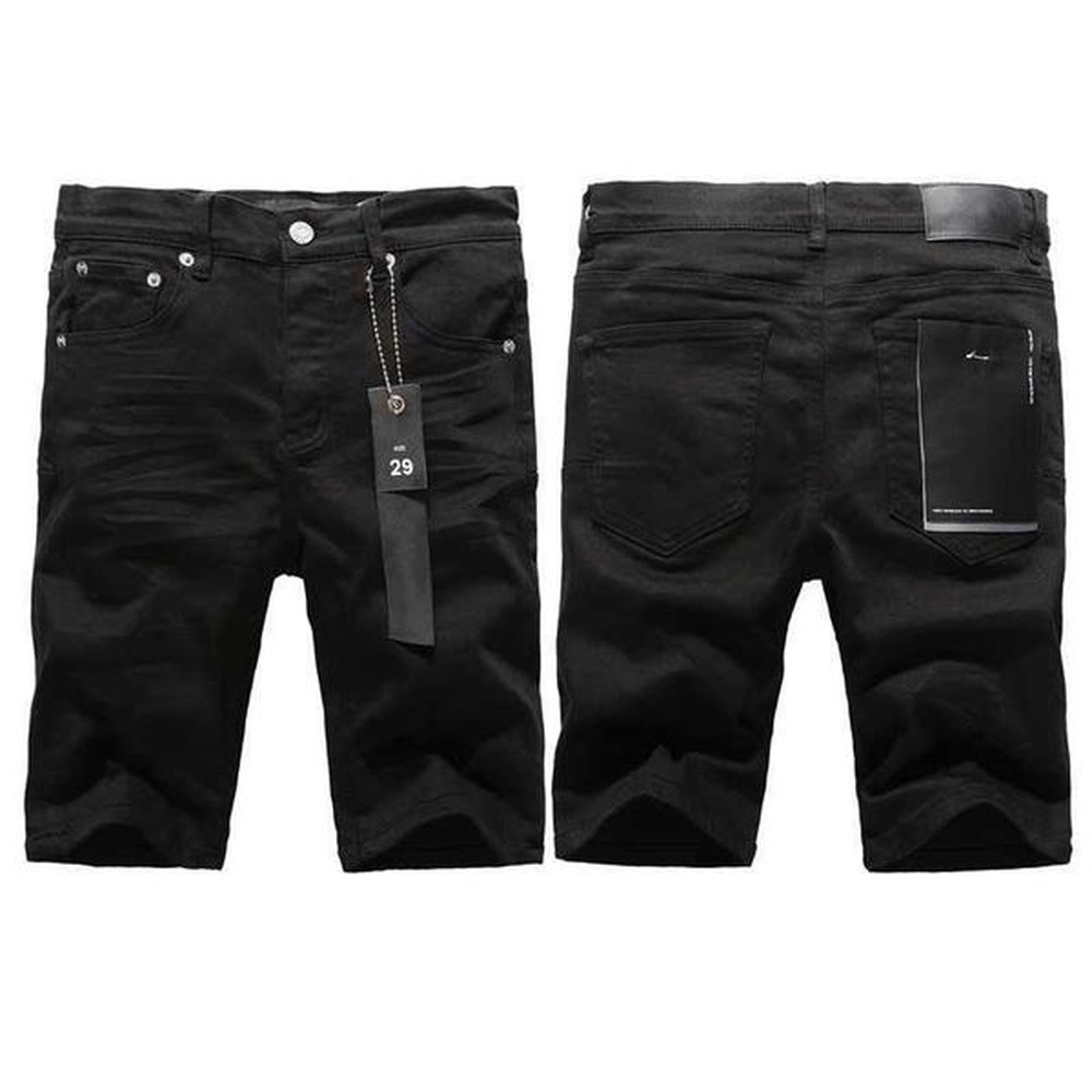 2024 Summer Fashion New Purples Denim Shorts Fashion Slim Classic Black Trend Trousers Brands Jeans MenX240914