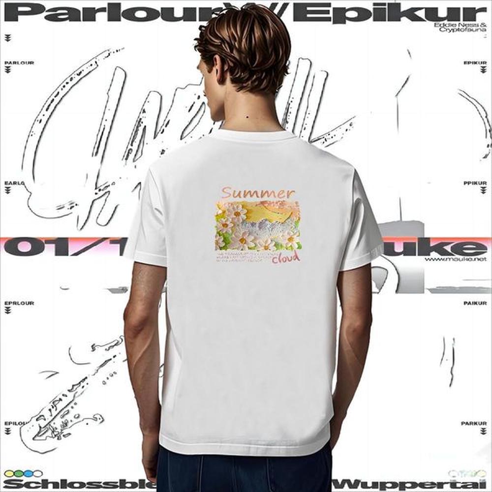 2024 Summer 230g Cotton Mens T Shirts flower Street Wear Men Tshirts Clothes Short Sleeve Soft Designer Cartoon Printing L-4XL