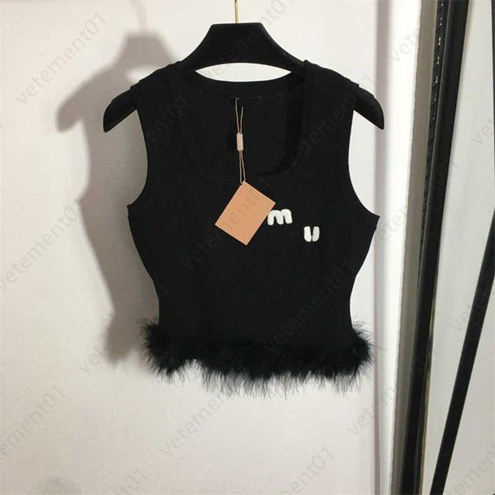 summer knit tank top women designer undershirt fashion classic plush