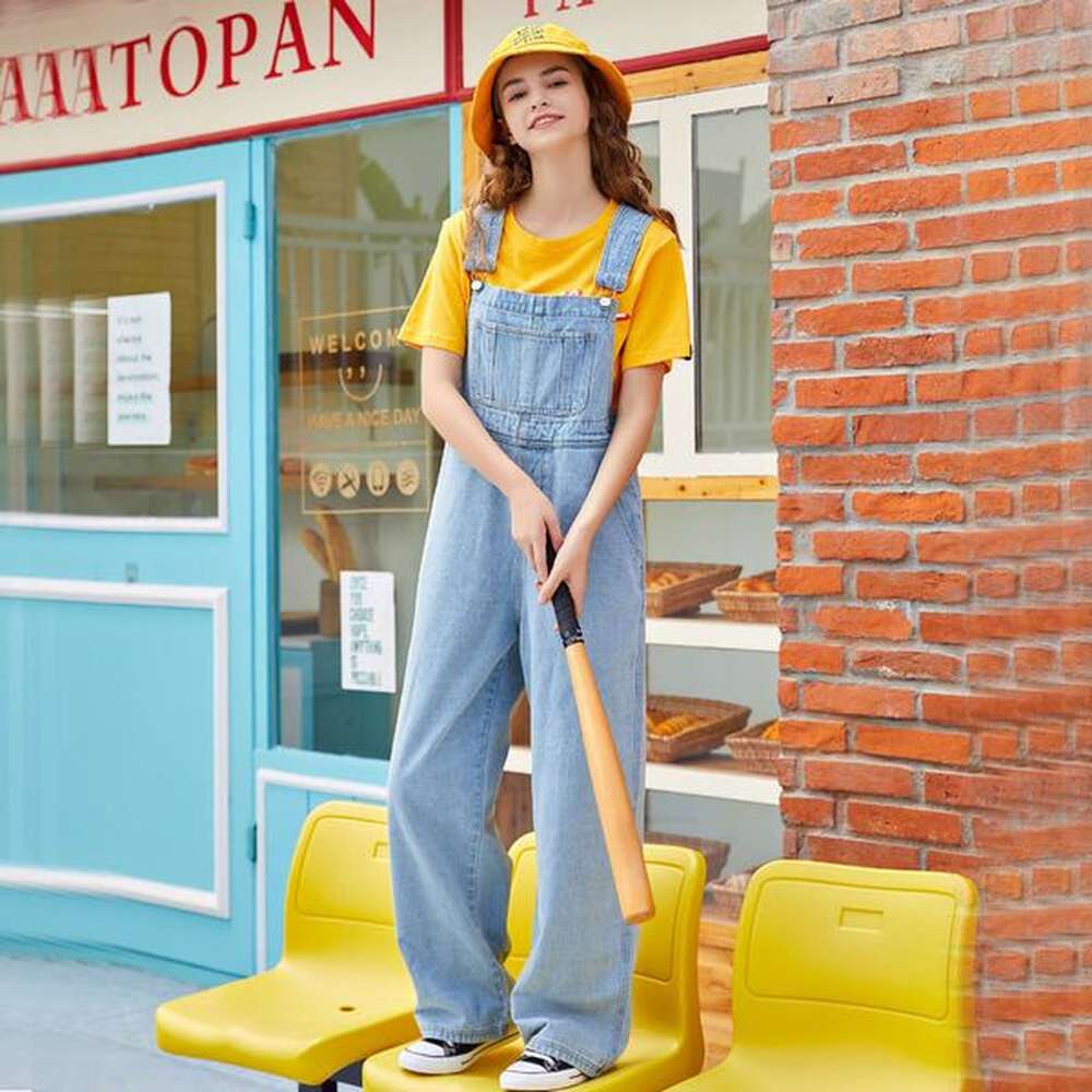 summer korean version loose and age reducing denim overalls womens