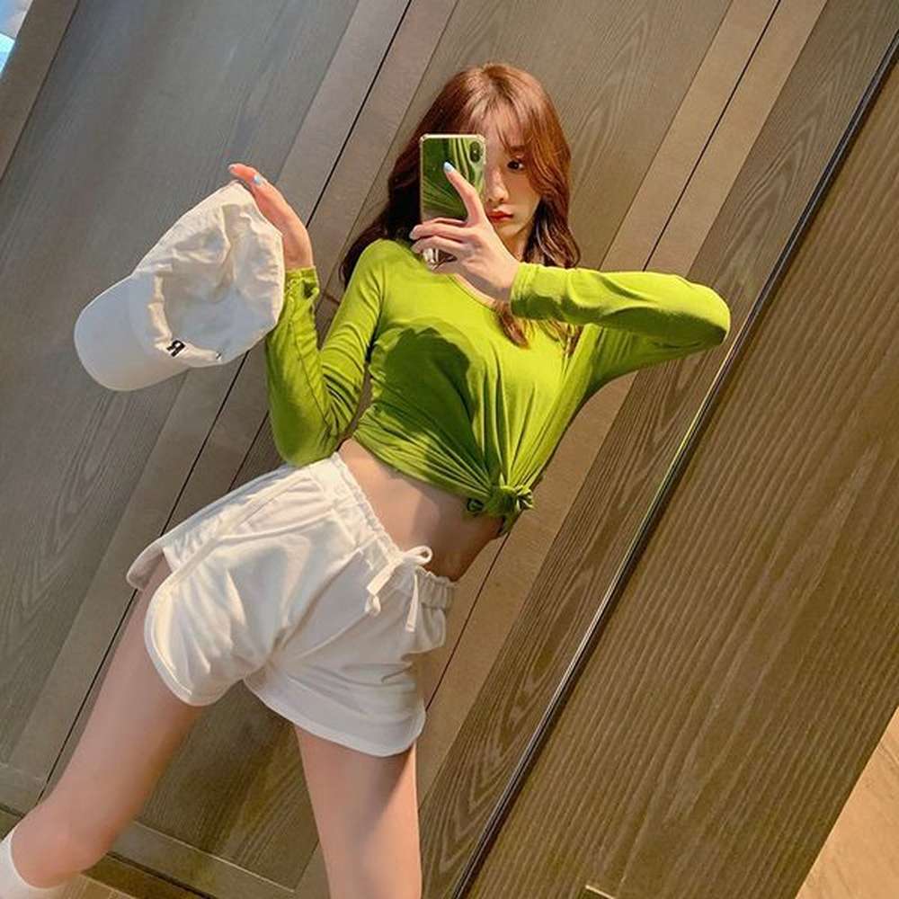 summer korean womens loose sports shorts sexy running yoga wide