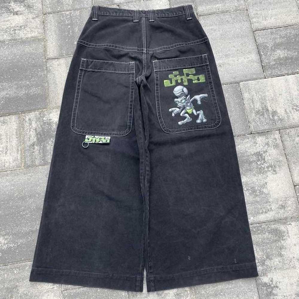 2024 summer latest alien print American retro Haruku loose casual black and green y2k jnco jeans wide leg jeansL240814
