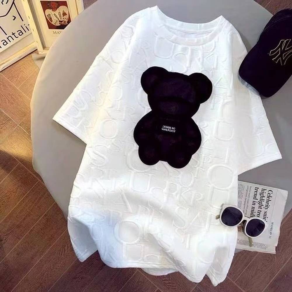 summer medium length short sleeve tshirt womens super fire