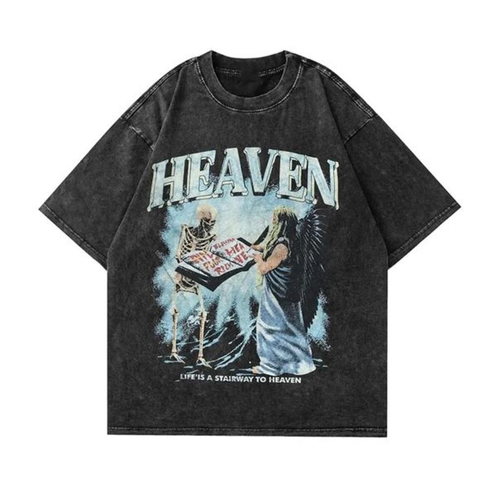 Summer Men Vintage Washed TShirts Anime Gothic Streetwear Punk Unisex Short Sleeve Tops Tee Y2k Oversized TShirt 8XL Clothing 240524
