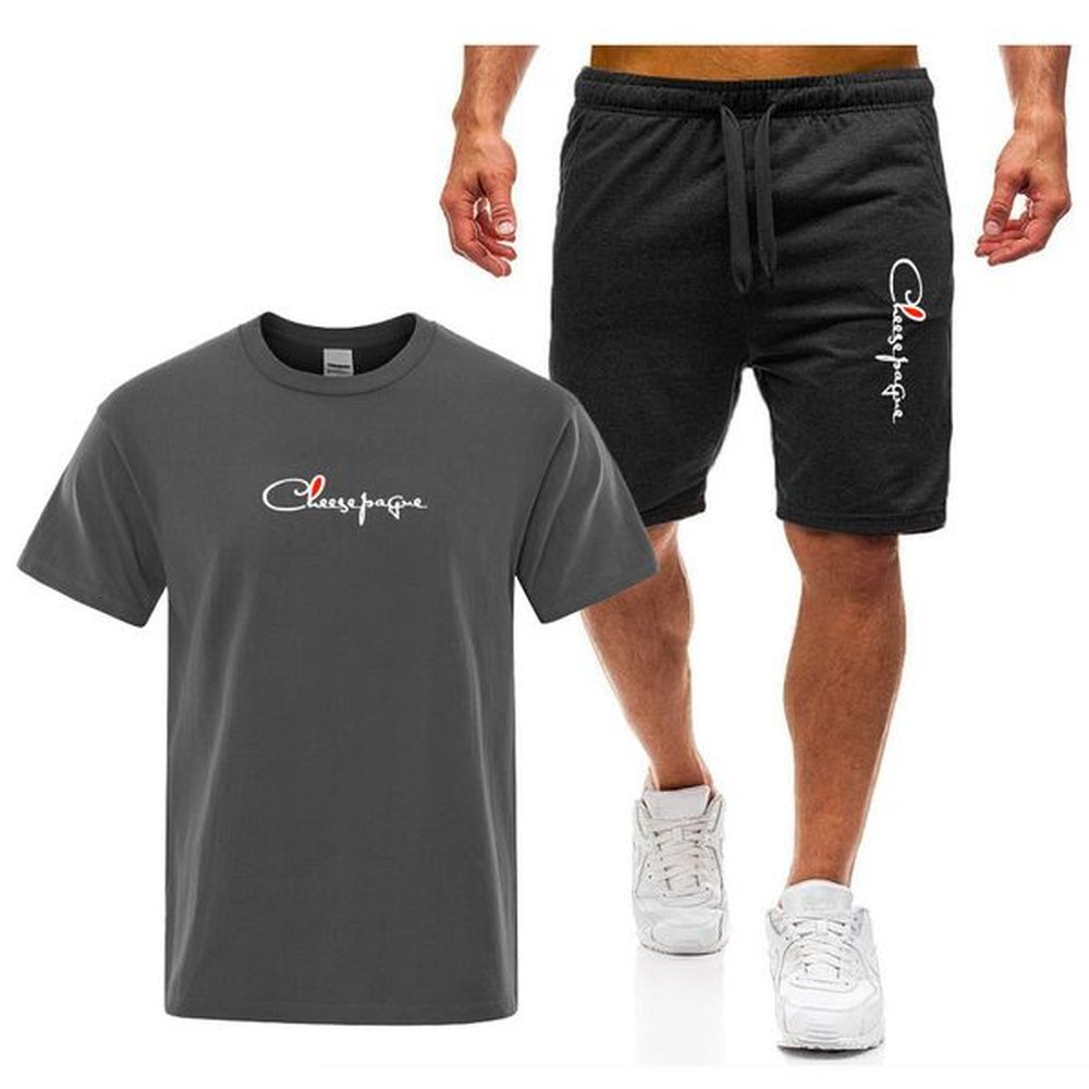 Summer Men's Brand Sport Shorts Gym Jerseys set Male Breathable Tennis Shorts Suit Quick-Drying Badminton Trousers Running Fitness