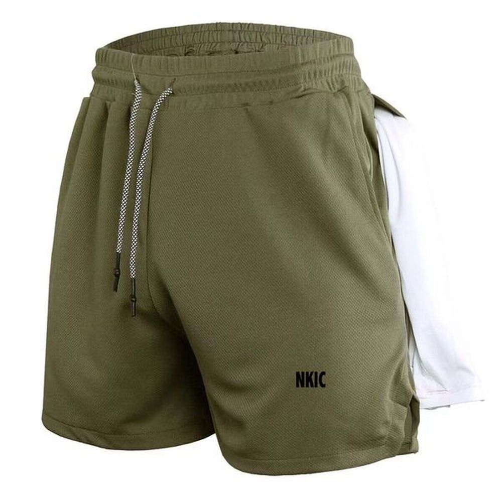Summer Men's Casual Clothing Brand trend Gym exercise Fitness Outdoor Running Basketball Training Drawstring Shorts male