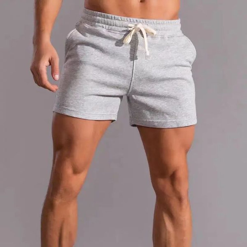 Summer Mens Fitness Shorts American Cotton Grey Running Training Casual Pants 250109