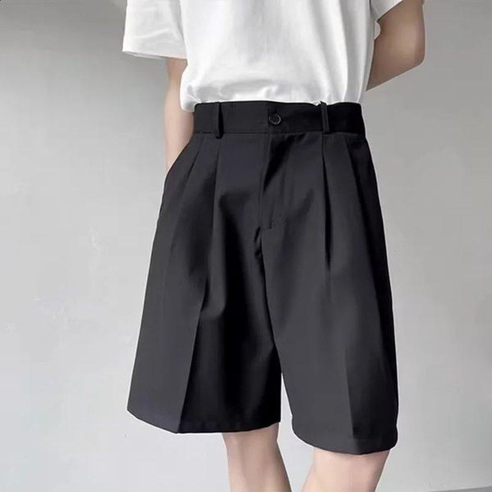 Summer Mens High Waist Set Mens Ice Silk Thin Shorts Mens Solid Color Loose Straight Shorts K99 241203