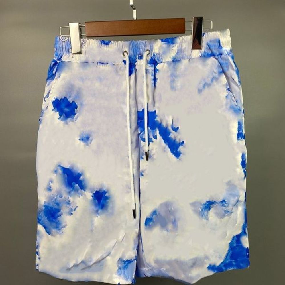Summer Mens Loose Casual Fashion Shorts Colorful Print Breathable and Comfortable Sports Wear Cropped Pants