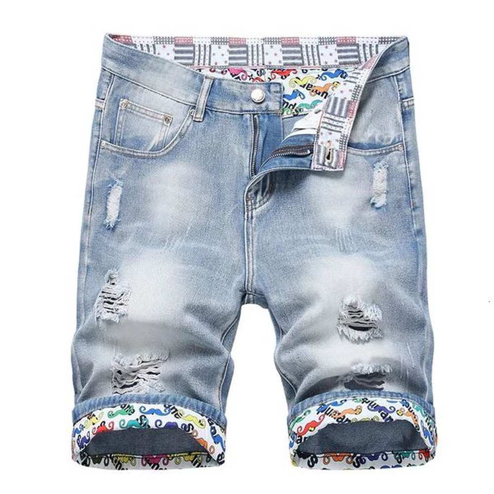 Summer Mens Ripped Short Jeans Clothing Bermuda Cotton Shorts Men Thin Breathable Casual Denim 250113