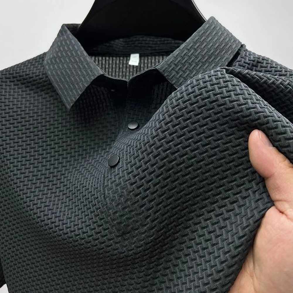 Summer Mens Short Sleeve Tshirt Cool and Breathable POLO Shirt Business Casual Sweatabsorbing Top 250211