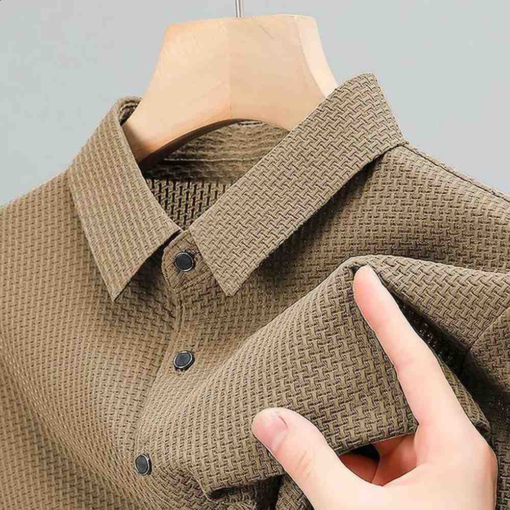 2024Summer Mens Short sleeved Polo Shirt High Quality Ice Silk Breathable Business Fashion T-shirt High Elastic Soft Polo Shirt 240809