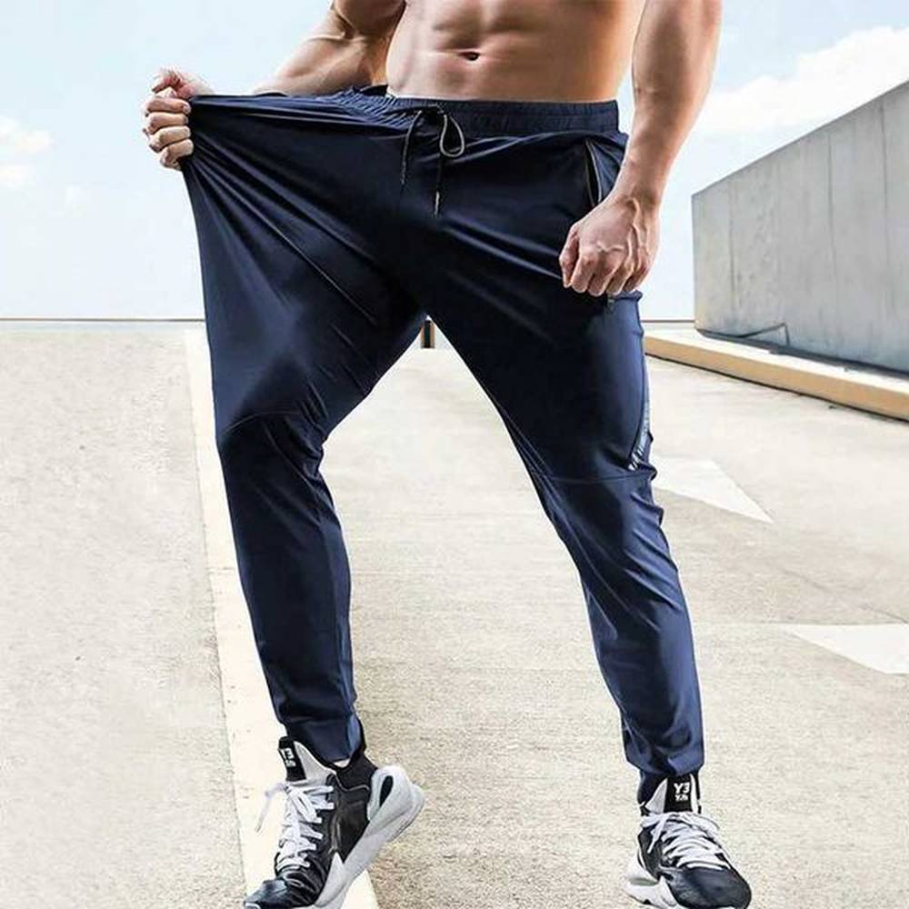 Summer Mens Stretch Sweatpants Elastic Waist Jogger Mens Pants Outdoor Training Fitness Breathable Pants Mens Casual PantsXJ241214