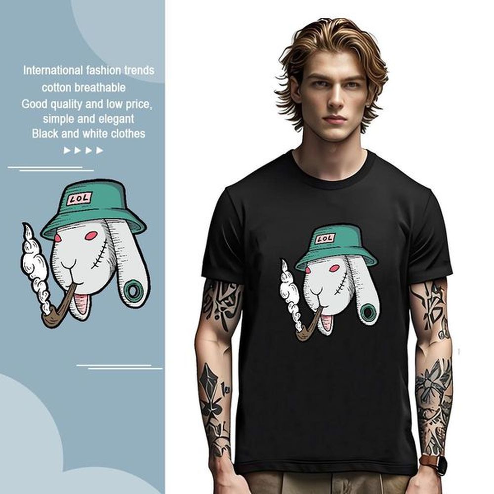 2024 Summer Mens T Shirts ET 230g Pure Cotton Tshirt for Man Woman Sports Casual Crew Neck Cartoon Printing L-4XL Loose Tees