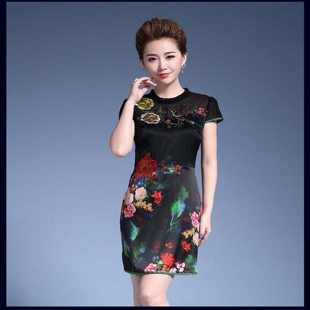 summer new heavy silk dress