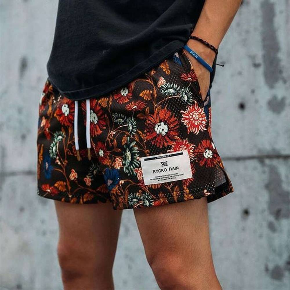 summer New men's men and women's fashion beach seaside casual shorts mesh sports quick-drying quarter pants wo