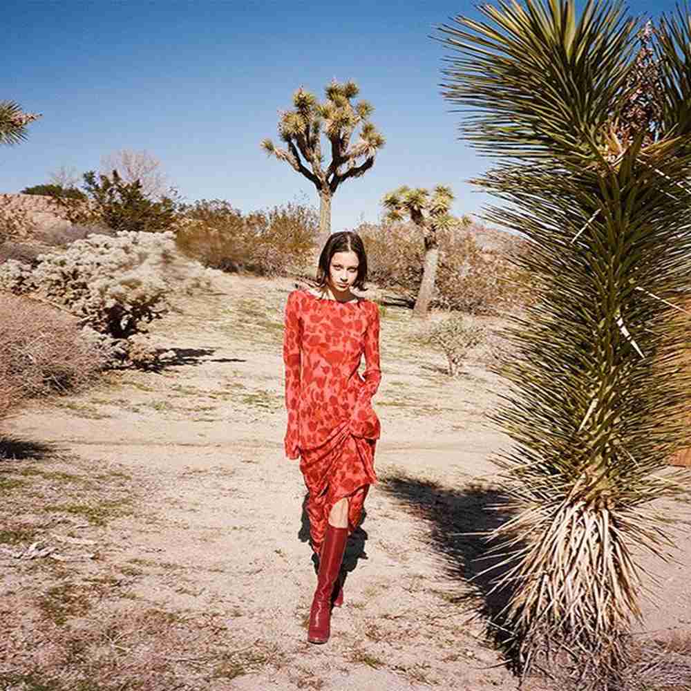 summer new red printed silk blue long sleeved