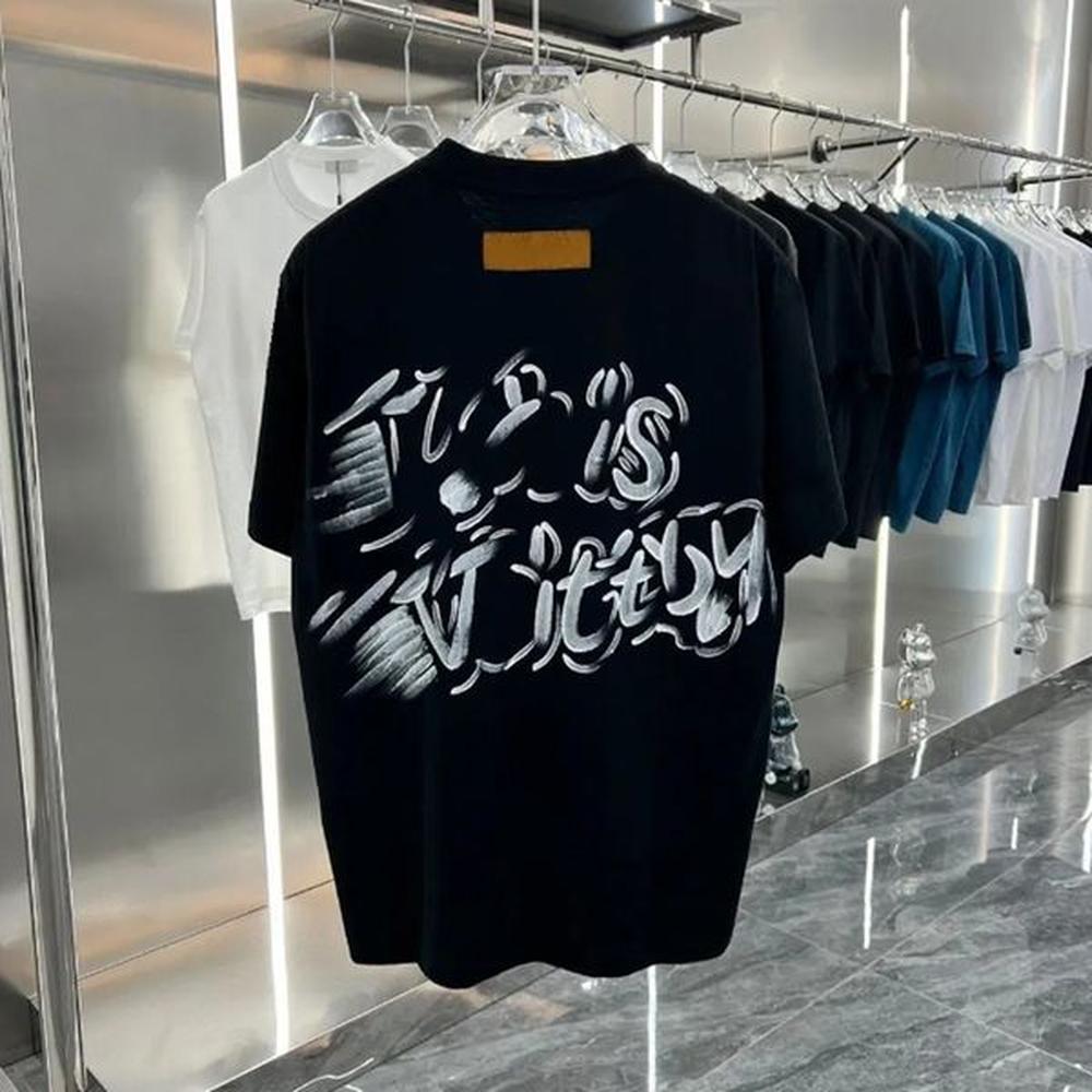 2024 Summer paris Mens T-Shirts designer tee luxury flocking letter tshirt t shirt Classic fashion green womens short Sleeve casual cotton t