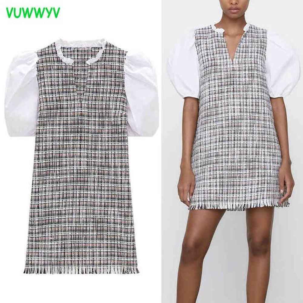 summer patchwork textured mini dress women chic casual smock woman