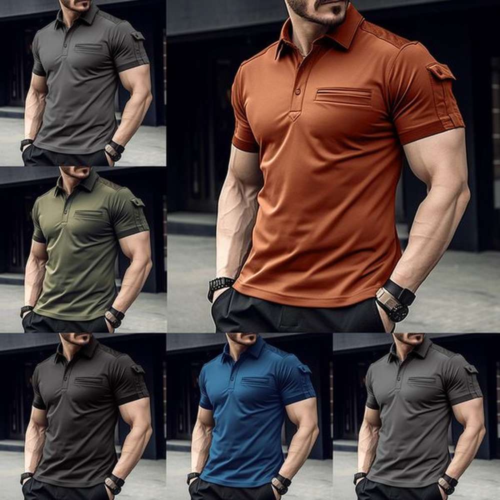 Summer POLO shirt pocket polos shirts Men's Cotton T-Shirt Casual Muscle Fit Short Sleeve O-NeckDaily Outfit S-3XL tees hip hop tshirt