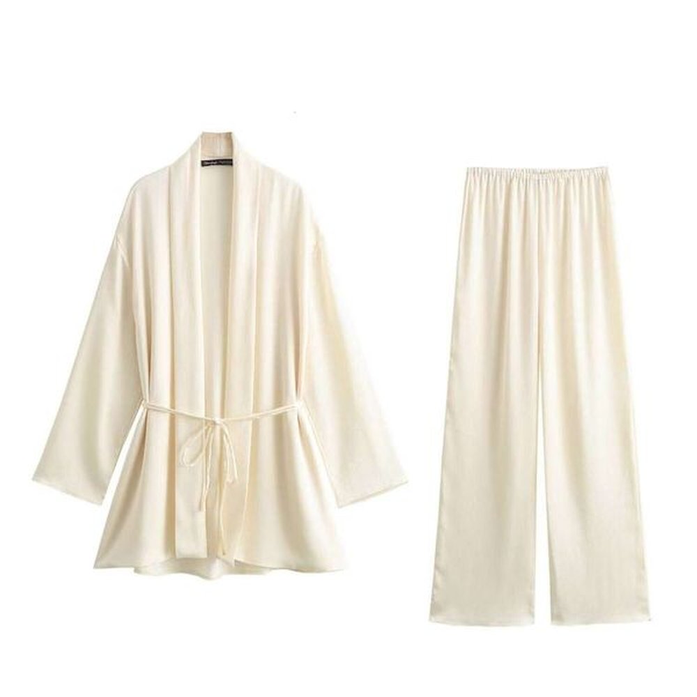 summer product european american womens tie folded kimono straight leg