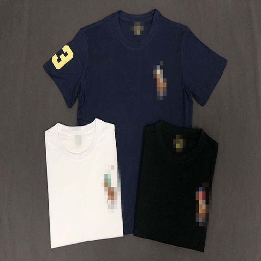 Summer Ralp T-Shirts Cotton Fashion Laurens Mens Brand T-shirt POLO Pony Mens Cold Short Sleeves O-Neck Embroidered Elastic Quick Drying Spo