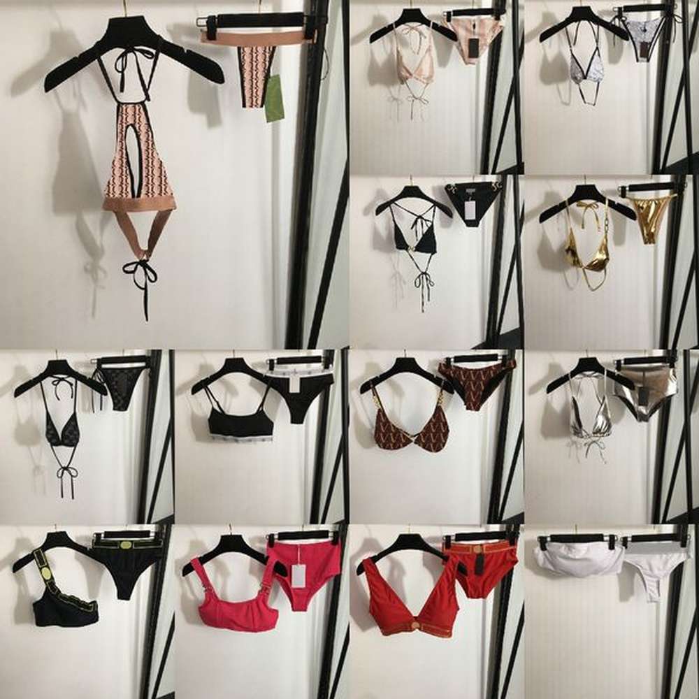 summer sexy bikini set women halter bra thong swimwear design