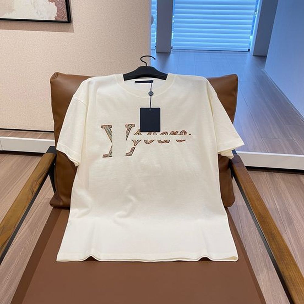 Summer Short Sleeved Men's Sportswear Designer Sequin Embroidered Women's Shirt Letter Printed Cotton Loose T-Shirt Clothing ca30