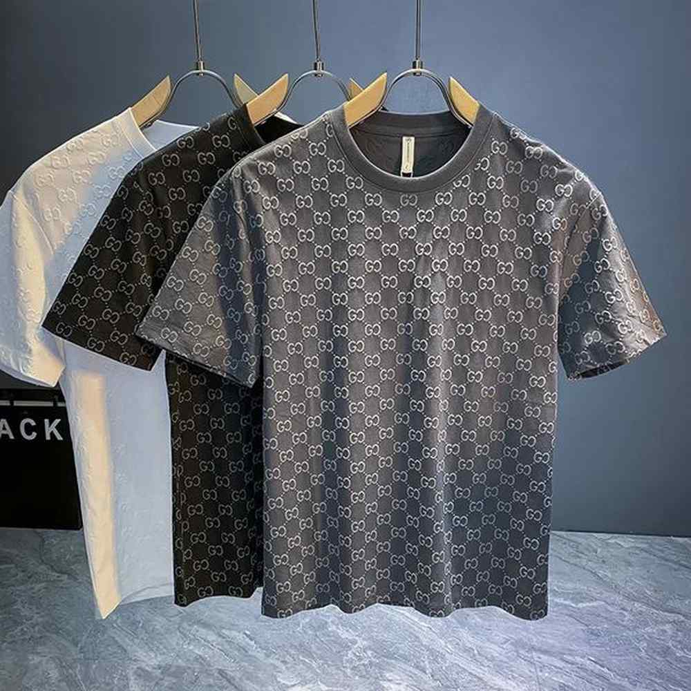 2024 Summer Short sleeved T-shirt for men affordable luxurious fashionable print fully matched with high-end and high-quality mens round nec