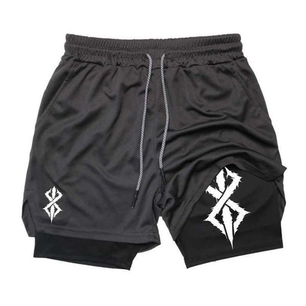 Summer Shorts for Men 2 in 1 Athletic Gym Workout Running Performance Shorts Print with Phone Pocket Quick Dry BreathableXJ241227