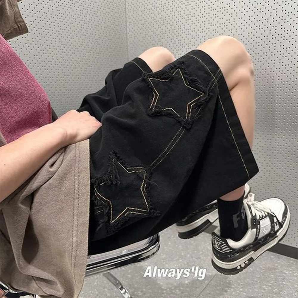Summer Shorts Men Loose spodenki meskie Vintage Denim Basic Simple High Waist Leisure Ulzzang Streetwear Short 250121