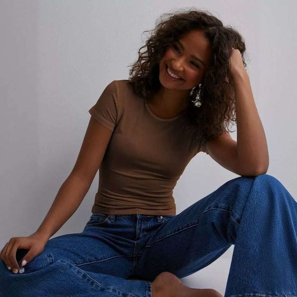 summer solid round neck fashion brand short sleeves fashionable