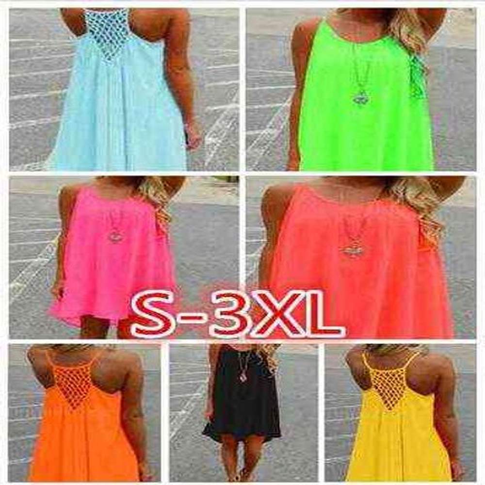 summer style colors women clothing beach dress fluorescence