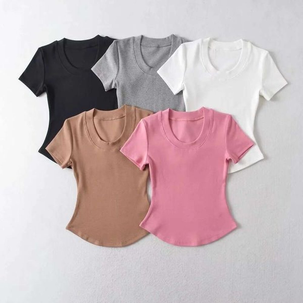 summer style pure desire slim fit small uneck tshirt womens
