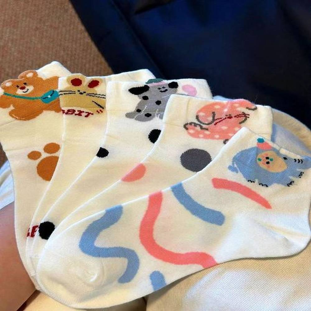summer thin socks children cute cartoon threedimensional letters rabbit bear