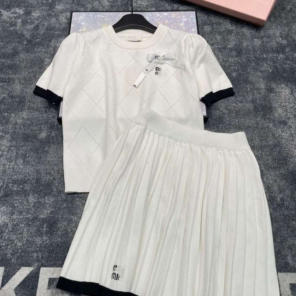 summer women set designer skirt set fashion letter embroidery short