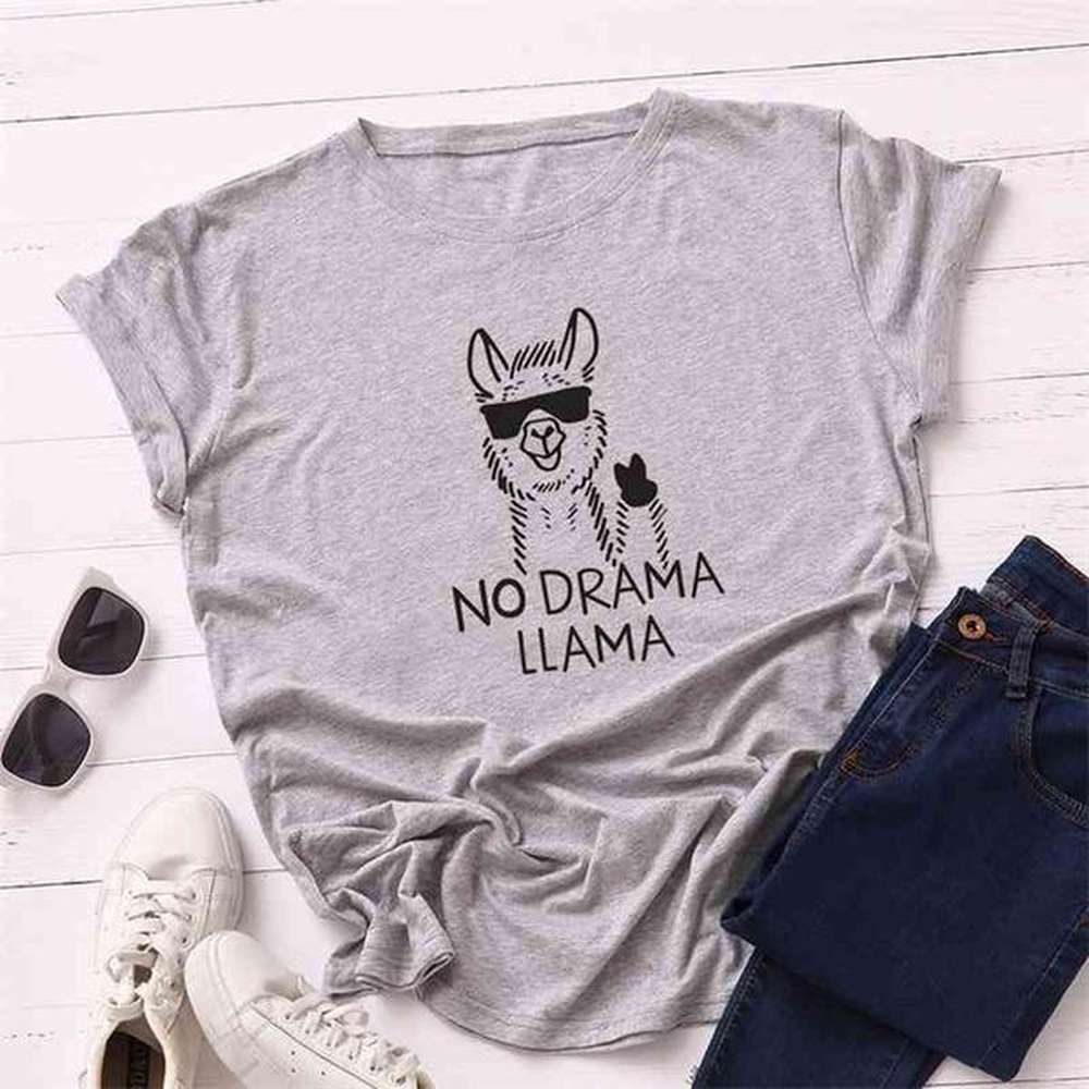 summer women tshirt plus size xl cotton cute alpaca animal