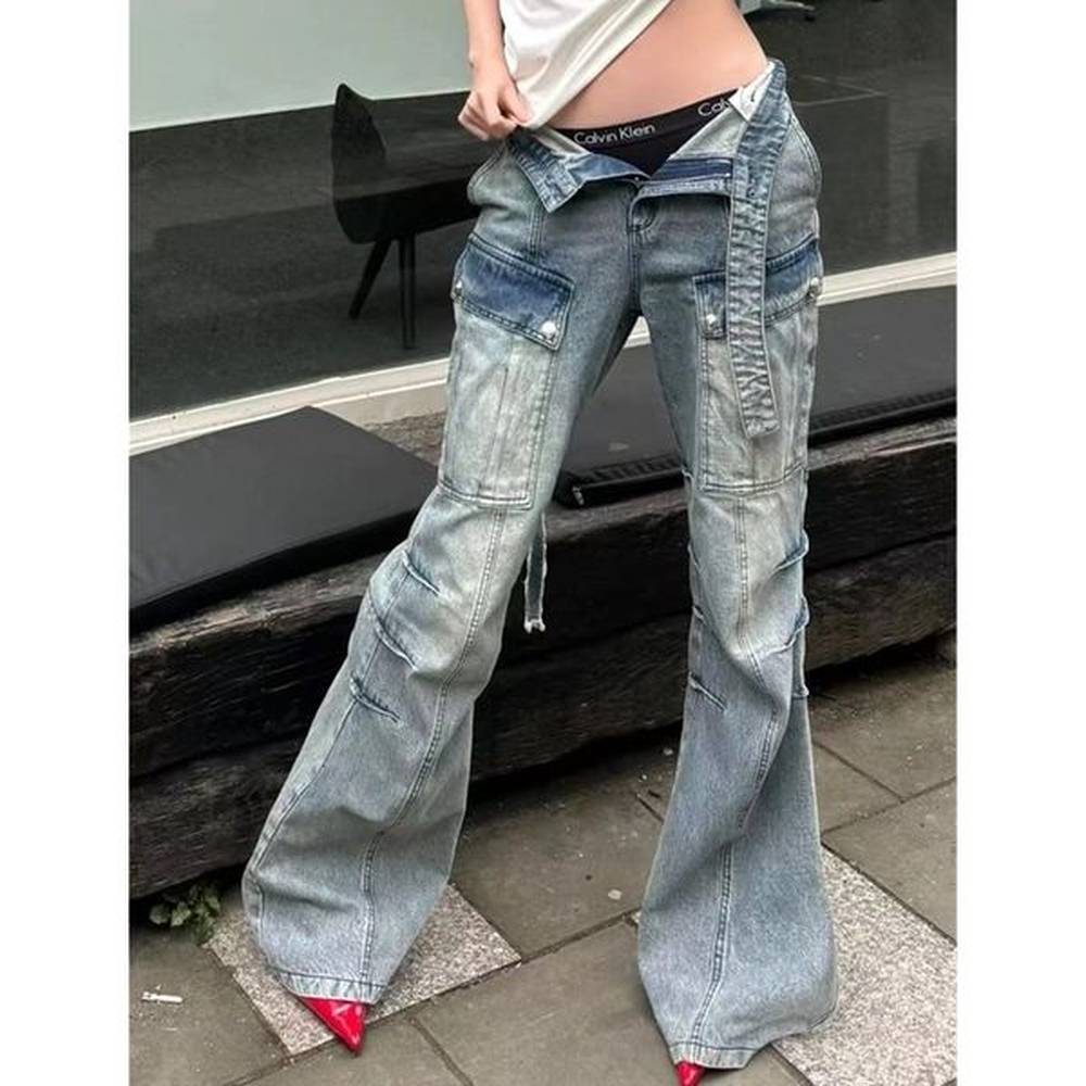 summer womens high waist loose jeans vintage casual style