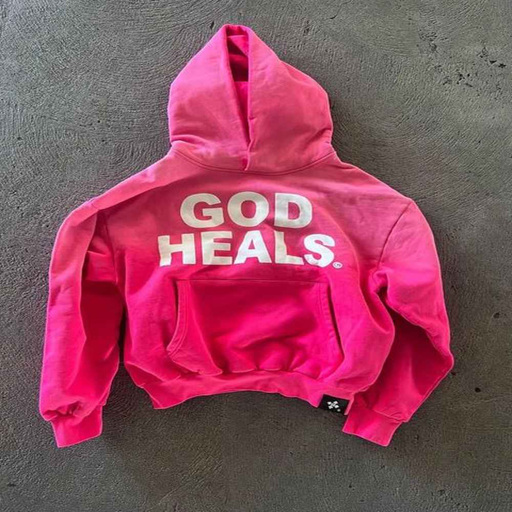 Super sized retro street clothing divine healing painted hooded sweatshirt for women Harajuku Y2k top for men 250110