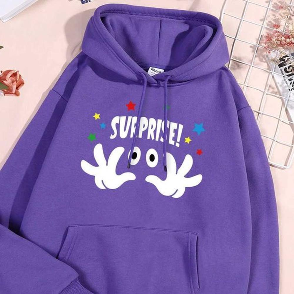 Surprise Cartoon Printed Hoodie Mens Warm Wool Hoodie High Quality Casual Pulling 2024 Autumn New Hoodie Soft Mens Wear X241228